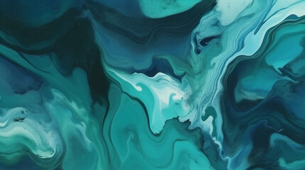 Abstract watercolor paint background by teal color blue and green with liquid fluid texture for background