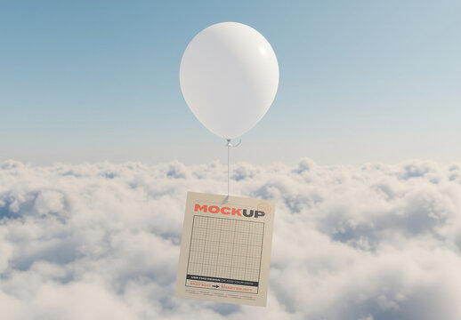 Balloon Carrying Page Poster Mockup