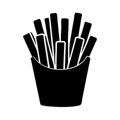 french fries icon, french fries silhouette vector illustration-simple silhouette illustration of french fries, perfect for french fries logos and icons