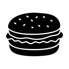 hamburger icon, hamburger silhouette vector illustration-simple silhouette illustration of hamburger, perfect for hamburger logos and icons