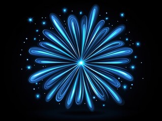 Radiant Blue Fireworks Burst