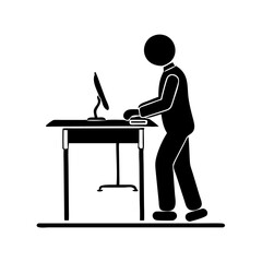 standing desk icon, standing desk silhouette vector illustration-simple silhouette illustration of standing desk, perfect for standing desk logos and icons