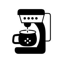 coffee maker icon, coffee maker silhouette vector illustration-simple silhouette illustration of coffee maker, perfect for coffee maker logos and icons