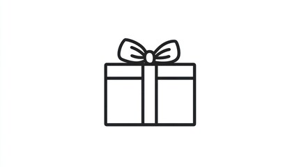 Fototapeta premium Simple drawing of a gift box with a bow. Used for celebrations, holidays, and special occasions