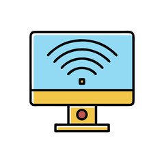 wi fi signal online status on white background