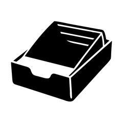 file tray icon, file tray silhouette vector illustration-simple silhouette illustration of file tray, perfect for file tray logos and icons