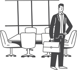 businessman line art vector illustration