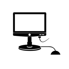 monitor stand icon, monitor stand silhouette vector illustration-simple silhouette illustration of monitor stand, perfect for monitor stand logos and icons