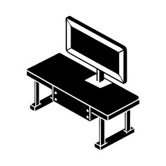 monitor stand icon, monitor stand silhouette vector illustration-simple silhouette illustration of monitor stand, perfect for monitor stand logos and icons