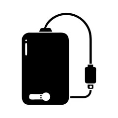 Obraz premium external hard drive icon, external hard drive silhouette vector illustration-simple silhouette illustration of external hard drive, perfect for external hard drive logos and icons