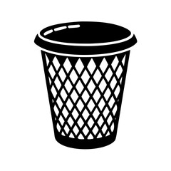 trash bin icon, trash bin silhouette vector illustration-simple silhouette illustration of trash bin, perfect for trash bin logos and icons