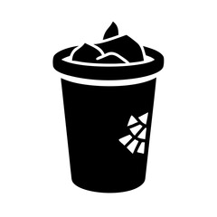 trash bin icon, trash bin silhouette vector illustration-simple silhouette illustration of trash bin, perfect for trash bin logos and icons
