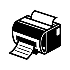 printer paper icon, printer paper silhouette vector illustration-simple silhouette illustration of printer paper, perfect for printer paper logos and icons