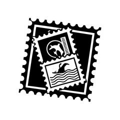 Obraz premium postage stamps icon, postage stamps silhouette vector illustration-simple silhouette illustration of postage stamps, perfect for postage stamps logos and icons