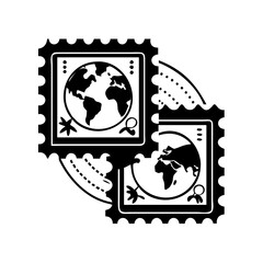 Obraz premium postage stamps icon, postage stamps silhouette vector illustration-simple silhouette illustration of postage stamps, perfect for postage stamps logos and icons