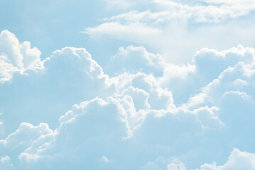Cloudscape with blue sky and white clouds