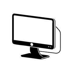 monitor icon, monitor silhouette vector illustration-simple silhouette illustration of monitor, perfect for monitor logos and icons