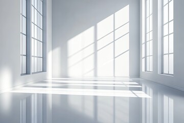 Fototapeta premium Empty Modern Room with Sunlight