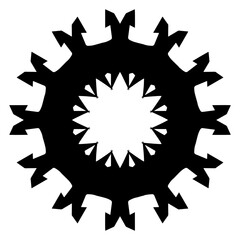 Outlined Geometric Figure In Solid Black
