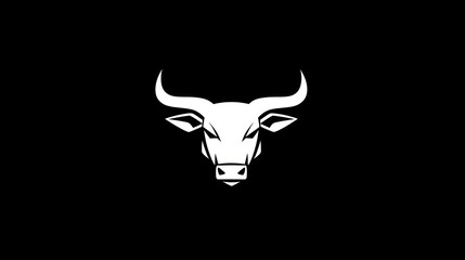 Bull Head Graphic on Black Background