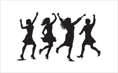 Fototapeta premium Silhouette of Business People Celebrating at Party Event Walking Professional Group Corporate Icon