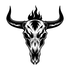 Fototapeta premium Download Skull Burn Silhouette Vector Illustration Eps File For Design.