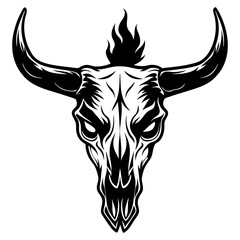 Download  Skull Burn  Silhouette Vector Illustration Eps File For Design.