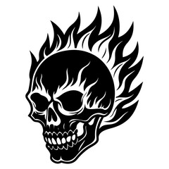 Download  Skull Burn  Silhouette Vector Illustration Eps File For Design.