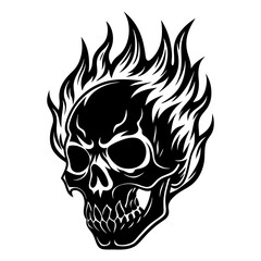 Download  Skull Burn  Silhouette Vector Illustration Eps File For Design.