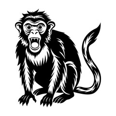 Download  Monkey Vector Silhouette Illustration Eps File For Design.