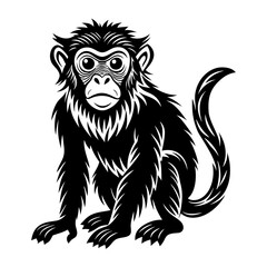 Download  Monkey Vector Silhouette Illustration Eps File For Design.