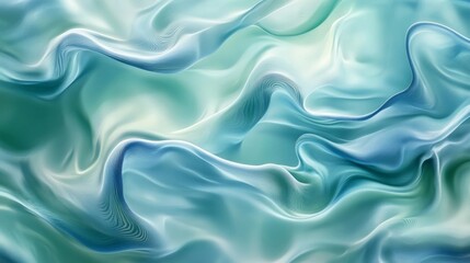 Obraz premium Abstract Teal and Green Fabric Waves Texture