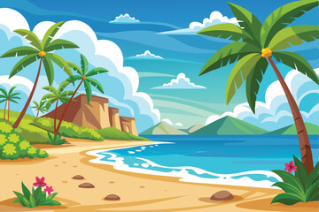 Obraz premium Summer Beach Vector Illustration