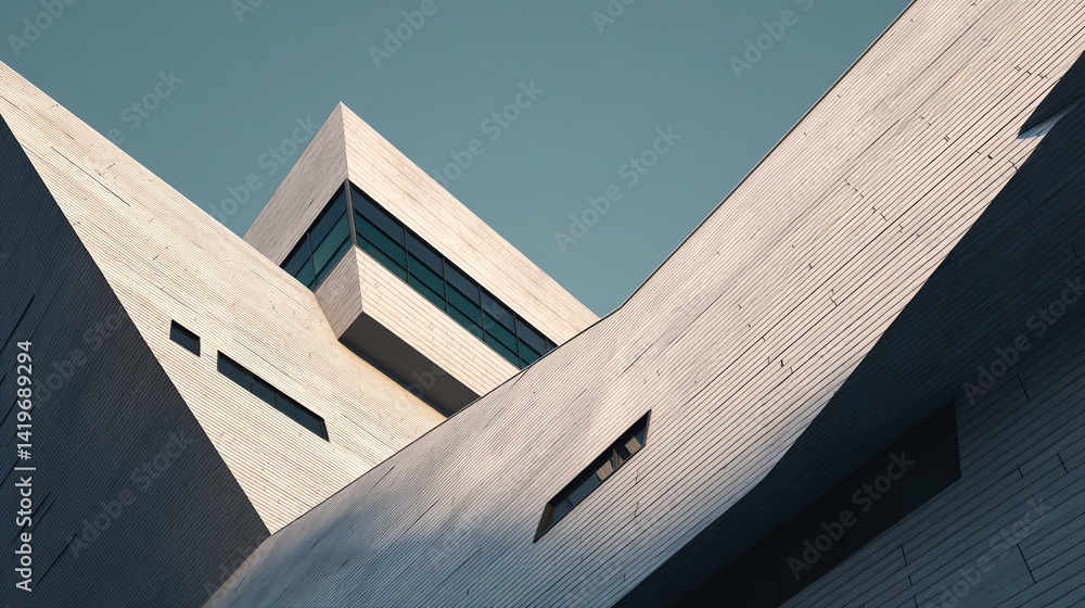 Poster modern architectural design with unique angles.