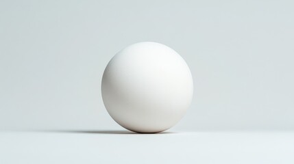 A white spherical object resting on a smooth surface, minimalist composition with soft lighting, and clean and simple design concept.
