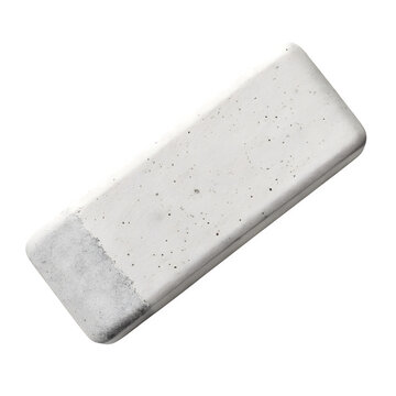 Fototapeta White eraser  school supplies isolated on transparent background