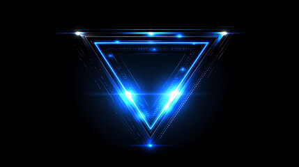 A blue triangle with a white border