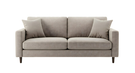 Modern, stylish gray sofa with plush cushions, set against a minimalistic backdrop, ideal for interior design inspiration