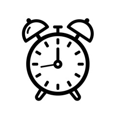 Analog Alarm Clock Icon – Retro Wake Up and Punctuality Illustration