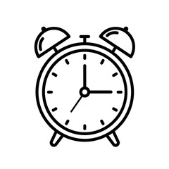  Classic Bell Clock Vector – Minimal Line Art for Time Management