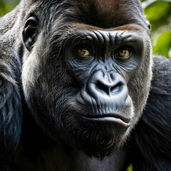 Close-up of a Gorilla, A Close-up of a Gorilla's face in the Wild