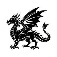 Download Dragon Animal  Silhouette  Vector Illustration White Background Svg File For Design.