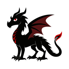 Fototapeta premium Download Dragon Animal Silhouette Vector Illustration White Background Svg File For Design.