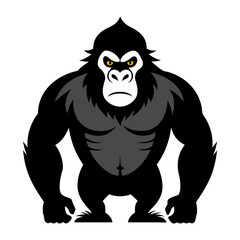 Download Gorilla Vector Art Silhouette  Vector Illustration White Background Svg File For Design.