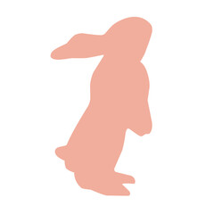 Silhouette illustration set of pink rabbits in various poses