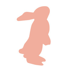 Silhouette illustration set of pink rabbits in various poses