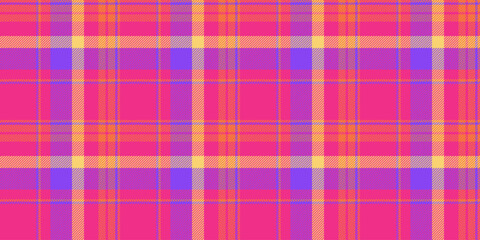 Vibrant pink, orange, and purple plaid pattern.  Perfect for textile designs, fashion, websites, or as a cheerful background.