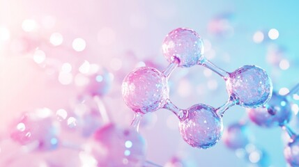 Colorful molecular structure with soft background glow