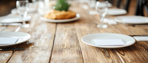 Strategic networking lunch with modern table settings, name badges, and diverse professionals in dialogue