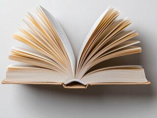 Fototapeta premium Open Book Pages, Education and Knowledge Concept, Blank Pages Ready for Text